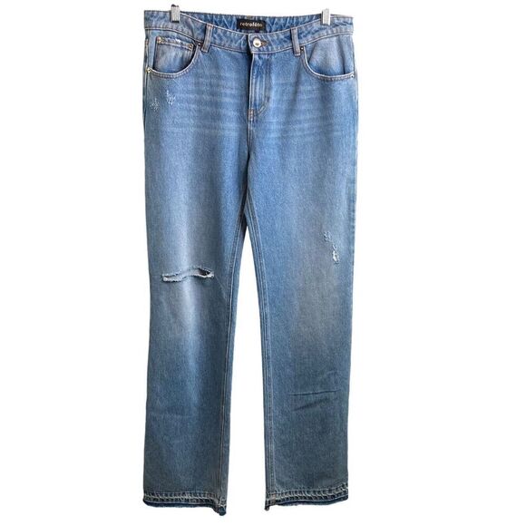 Retrofete Women's West Straight Leg Mid-Rise Distressed Jeans Size‎ 28 Western - Picture 1 of 15